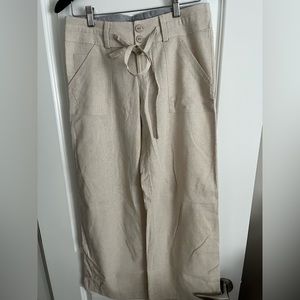 Wide leg linen pants